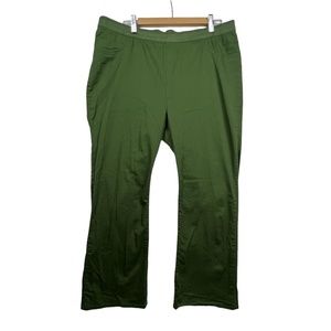 Jessica London Women's Cotton Pants Sz 18P Turquoise Color Elastic Waist Used